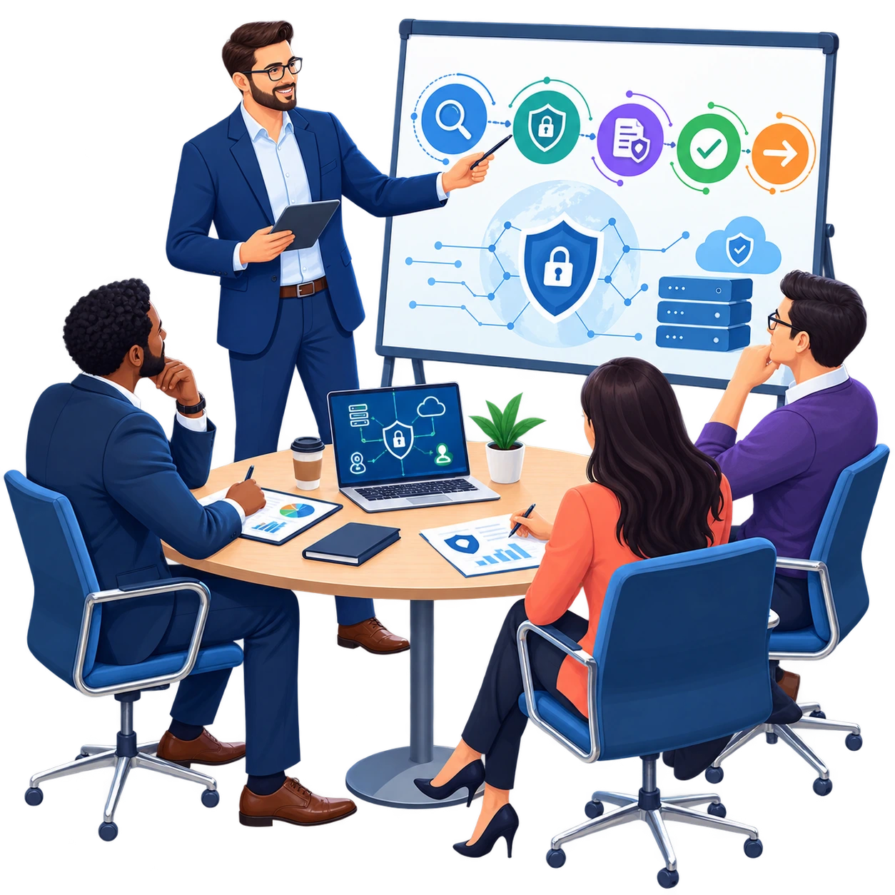 Cybersecurity consultants advising an organization