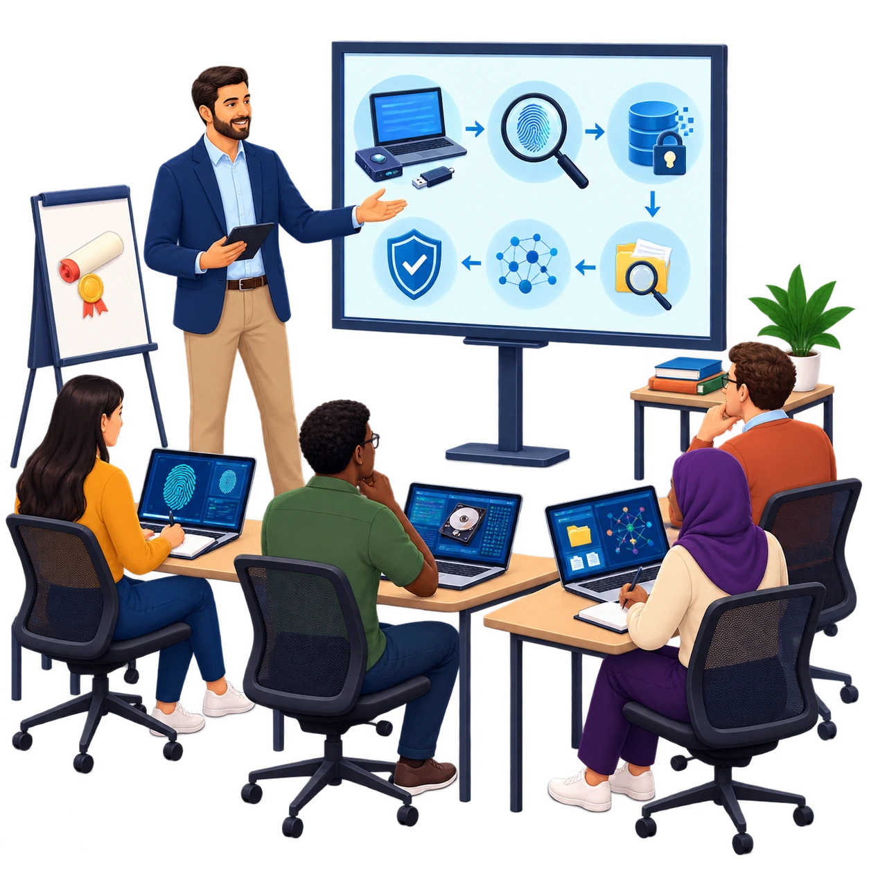 Instructor-led cybersecurity and digital forensics training
